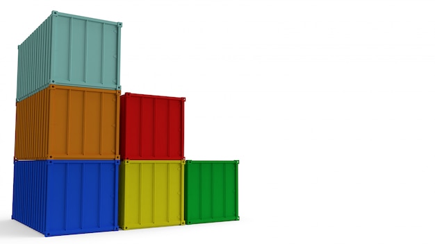 Colorful stacked containers