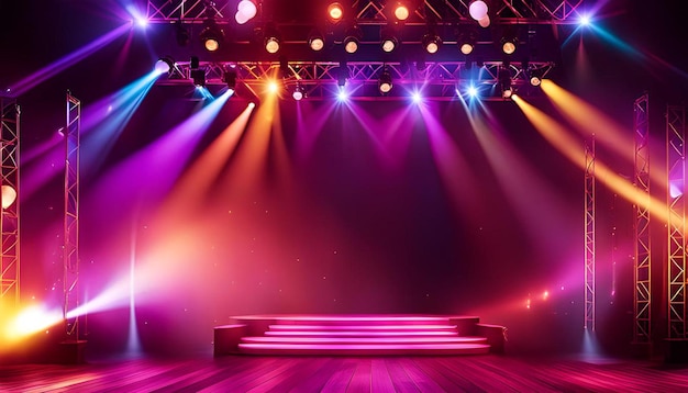 Colorful stage lights background