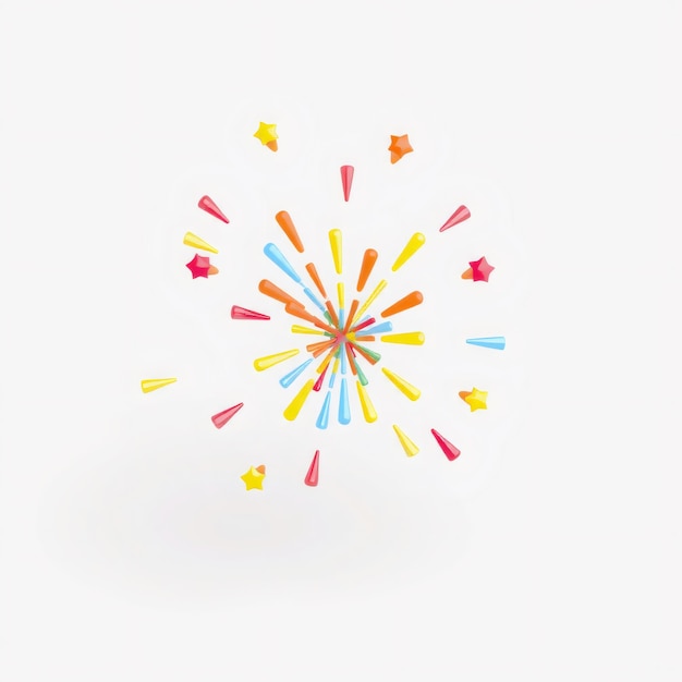 Colorful starburst with stars on a white background