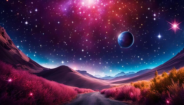 Colorful stars and space