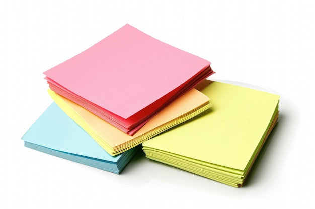 Colorful Sticky Notes Isolated on White Background Vivid Colored Notepaper for Task Management