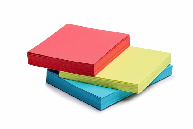 Colorful Sticky Notes Isolated on White Background Vivid Colored Notepaper for Task Management