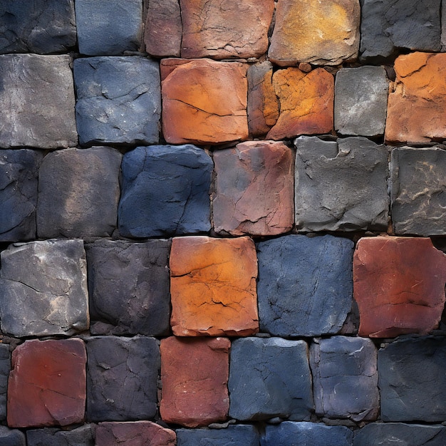 Colorful stone wall texture background Abstract background and texture for design