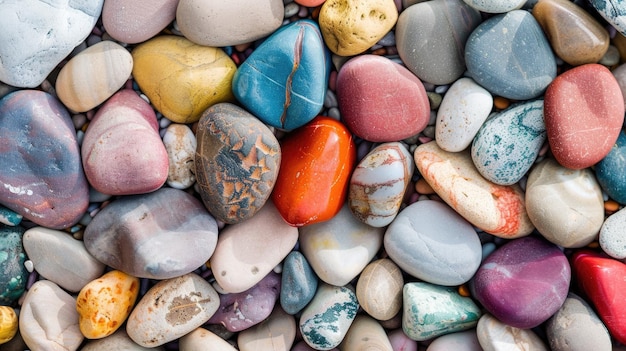 Colorful striped rocks create a mesmerizing display perfect for unique backgrounds