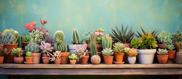 Colorful succulent plant collection