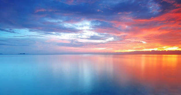 Colorful Sunset Background in Long Exposure