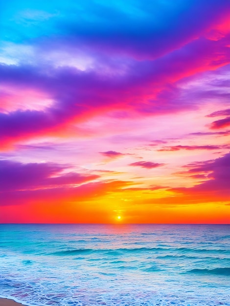 Colorful sunset over the ocean wallpapers