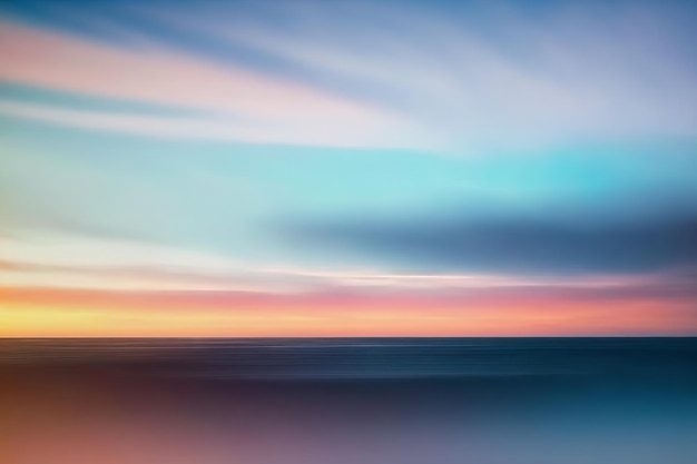 Colorful sunset sky and ocean nature background Illustration AI Generative