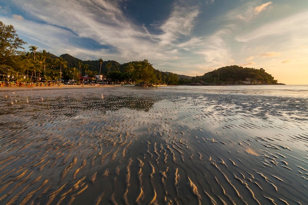 Colorful sunset on the tropical island Koh Chang Thailand