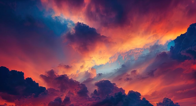 Colorful sunset twilight sky