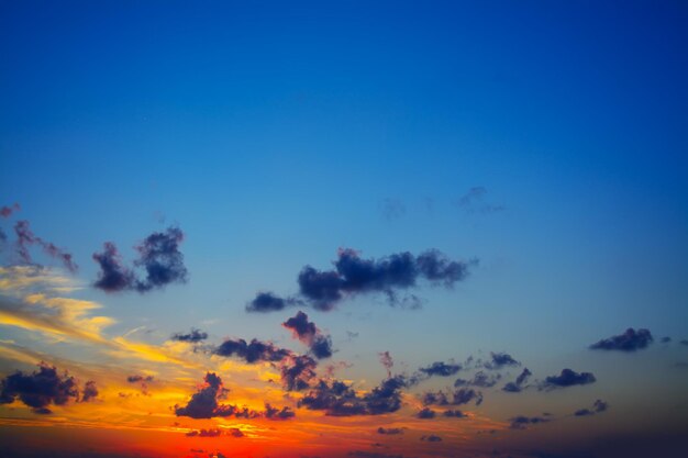 Colorful sunset with dark clouds