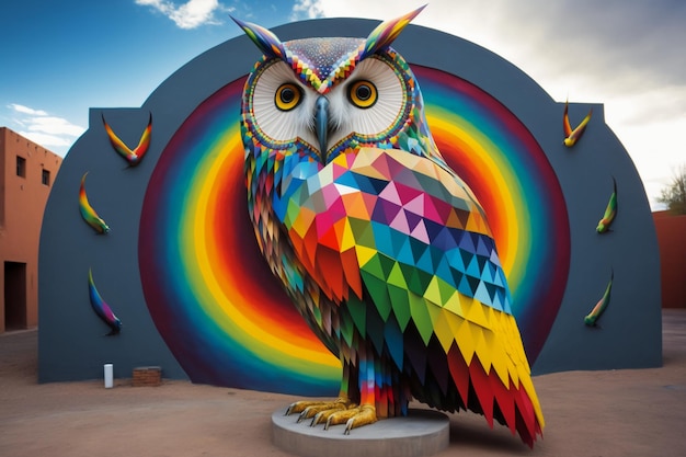 Colorful superb owl