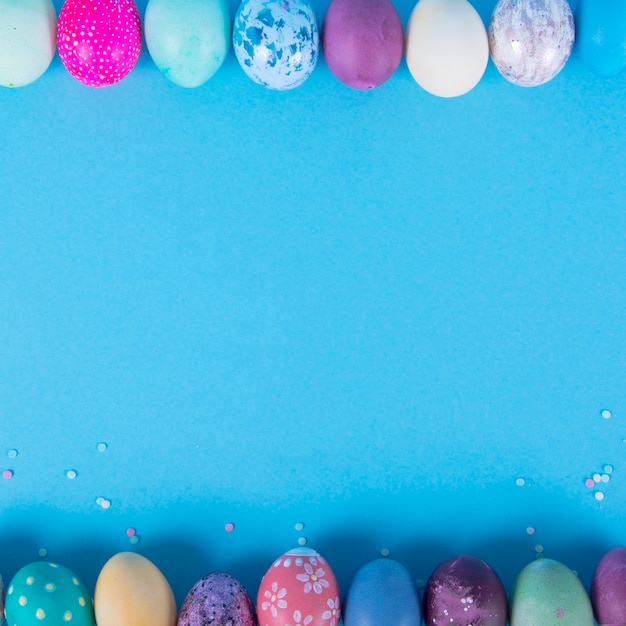 Colorful surface with Easter eggs surface