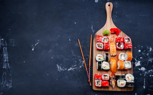 Colorful sushi maki set