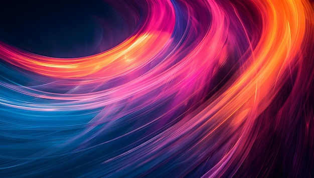 A colorful swirl of light on a dark background