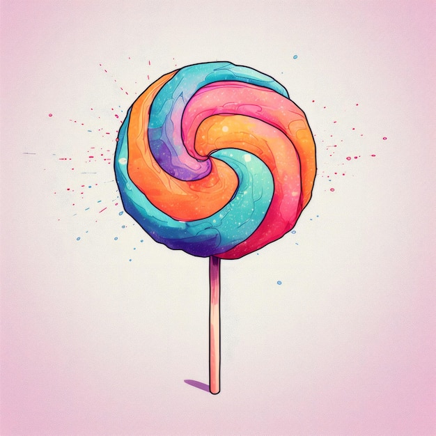 colorful swirl lollipop isolated