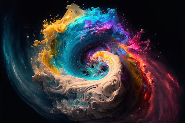 A colorful swirl of paint is shown in this image.