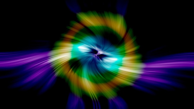 A colorful swirl with a black background