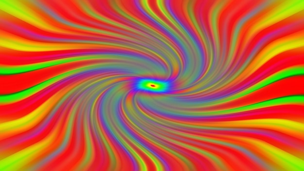 A colorful swirl with a rainbow colored center.