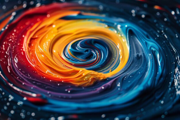 Photo colorful swirling abstract paint texture