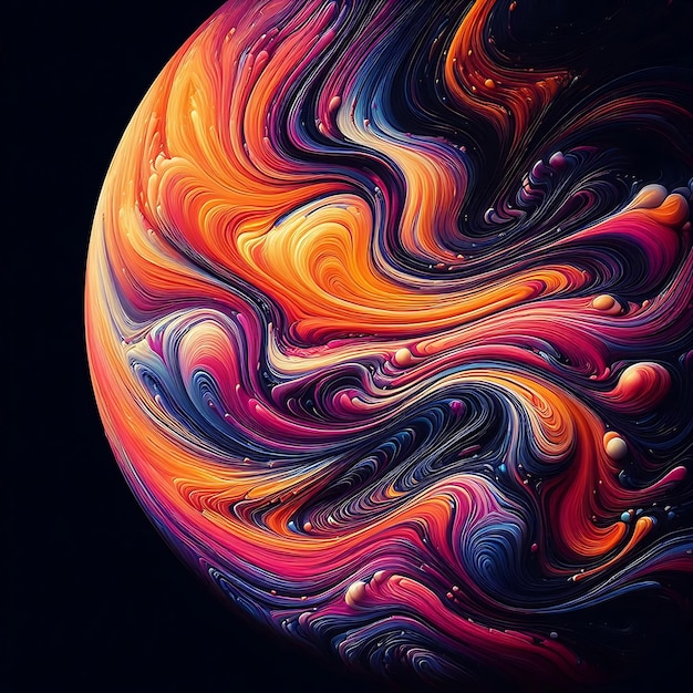 colorful swirling patterns in vivid shades of orange