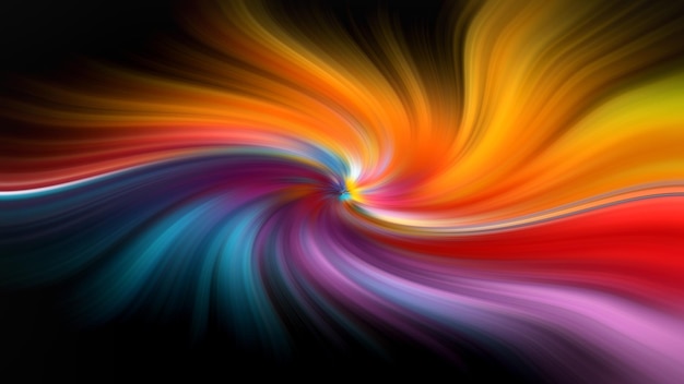 Colorful swirls on a black background