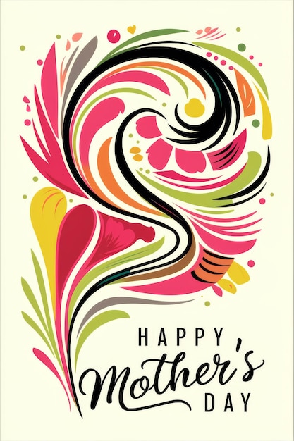 Colorful Swirls Mothers Day Card