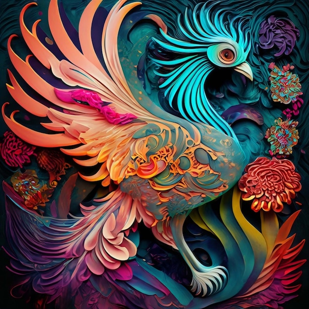 Colorful swirly paint Generative AI