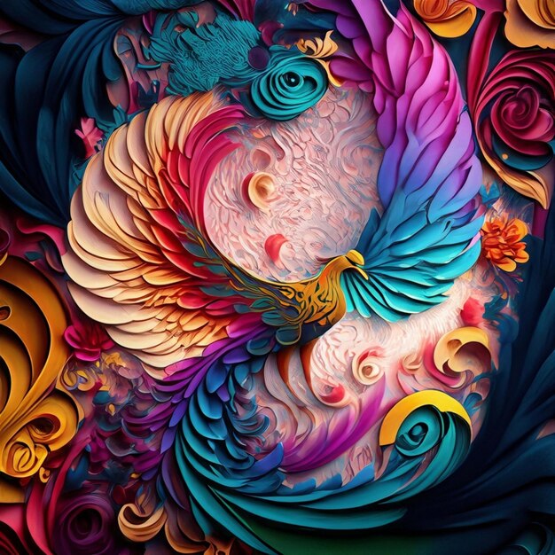 Colorful swirly paint Generative AI