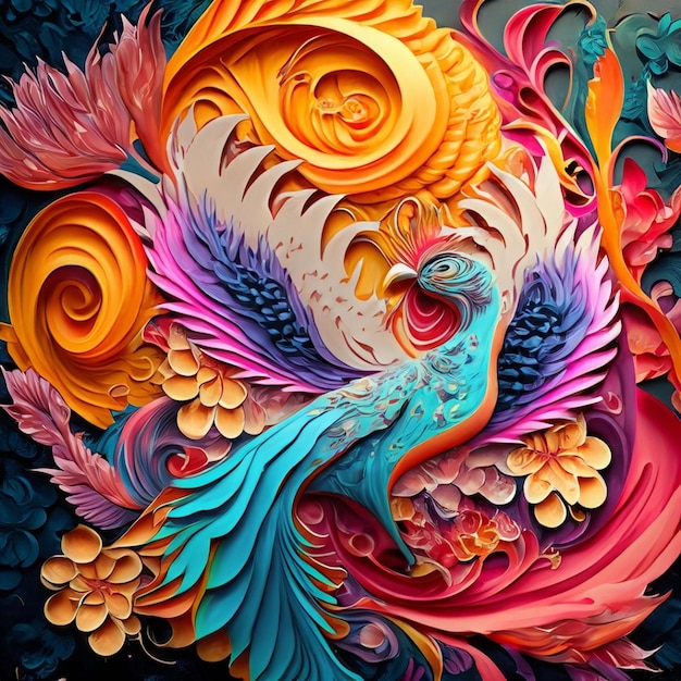 Colorful swirly paint Generative AI