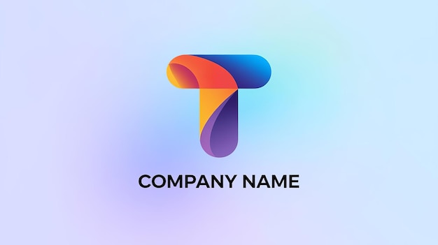 Photo colorful t logo design