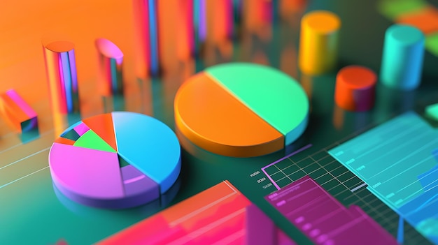 Photo a colorful table with a colorful ruler and a ruler with a ruler on it