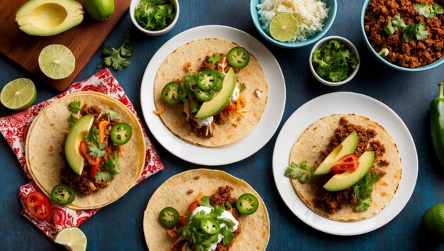 Colorful tacos with fresh ingredients perfect for casual dining or celebrations