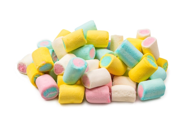 Colorful tasty marshmallow background. Top view.