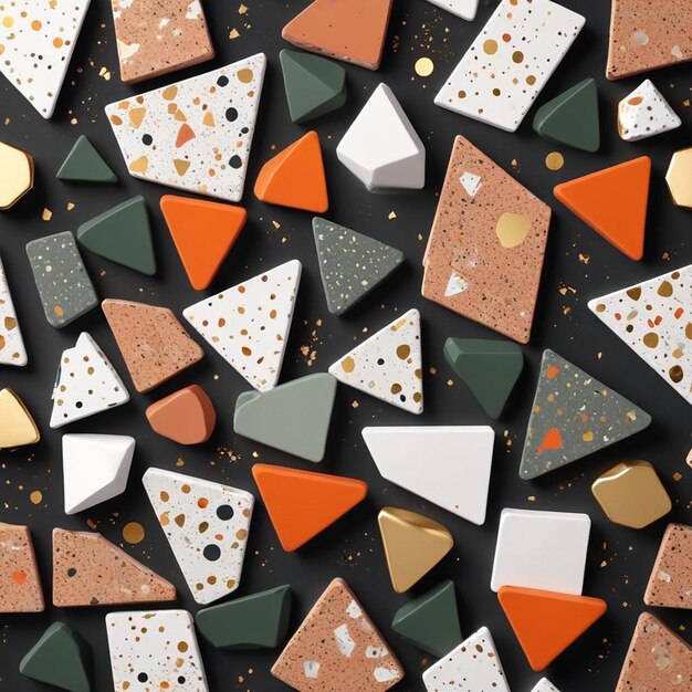 Colorful terrazzo pattern design