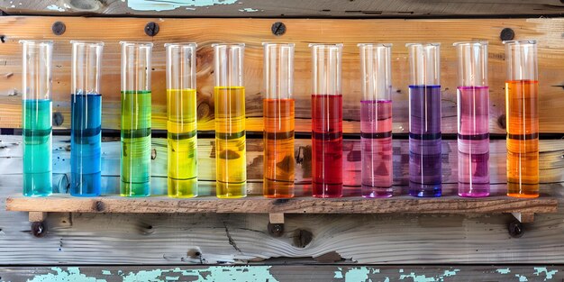 Colorful Test Tube Experiment