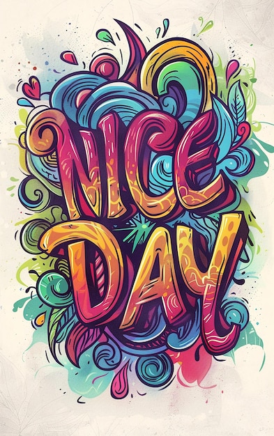 colorful text nice day