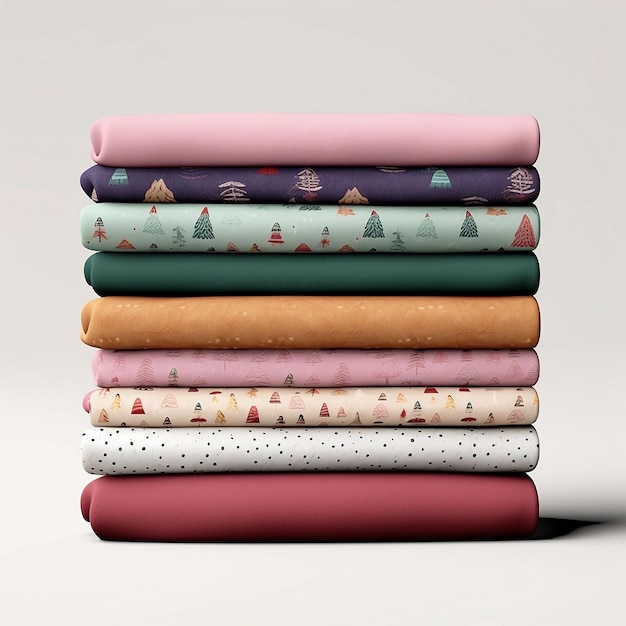 Colorful Textile Fabric Stack Mockup