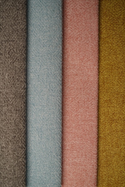 Colorful textile samples Fabric texture background