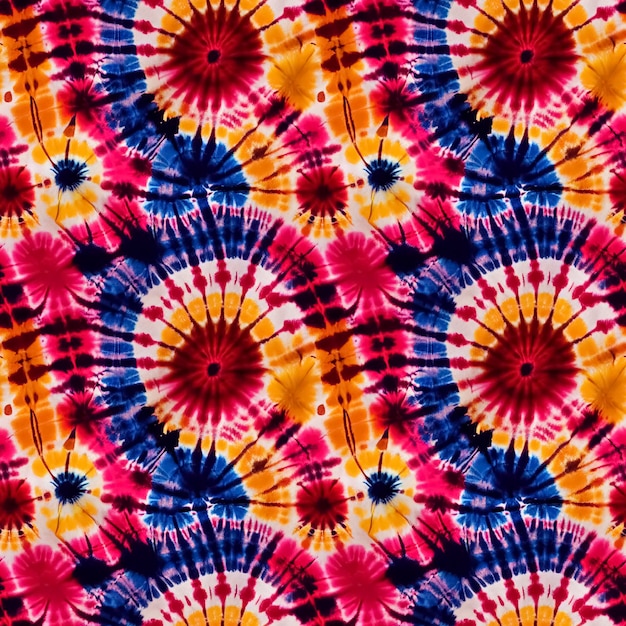 Colorful tie dye style seamless pattern Hippie batik ornament background Digital 3D illustration