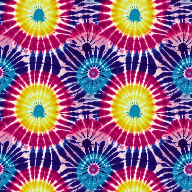 Colorful tie dye style seamless pattern Hippie batik ornament background Digital 3D illustration