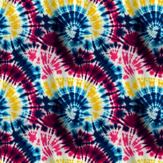 Colorful tie dye style seamless pattern Hippie batik ornament background Digital 3D illustration