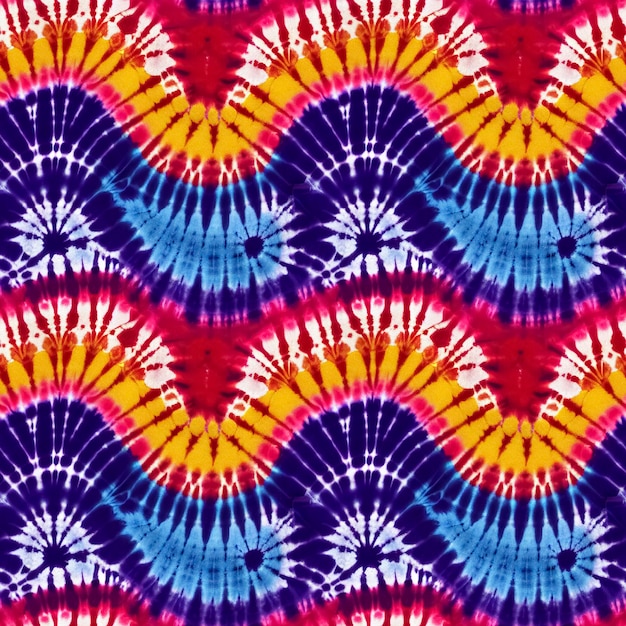 Colorful tie dye style seamless pattern Hippie batik ornament background Digital 3D illustration