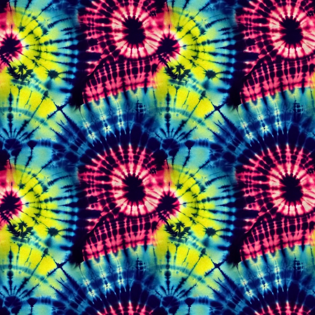 Colorful tie dye style seamless pattern Hippie batik ornament background Digital 3D illustration