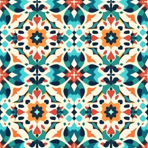 A colorful tile pattern that is made by the spanish company.