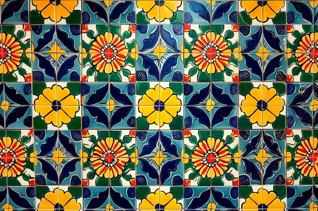 a colorful tile wall in the old bath house at the old port of san diego