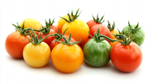 Colorful Tomatoes Isolated on White Background