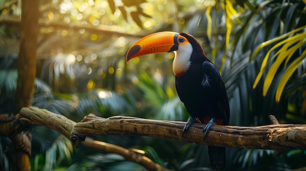 Colorful Toucan Perched on Branch Nature Photography