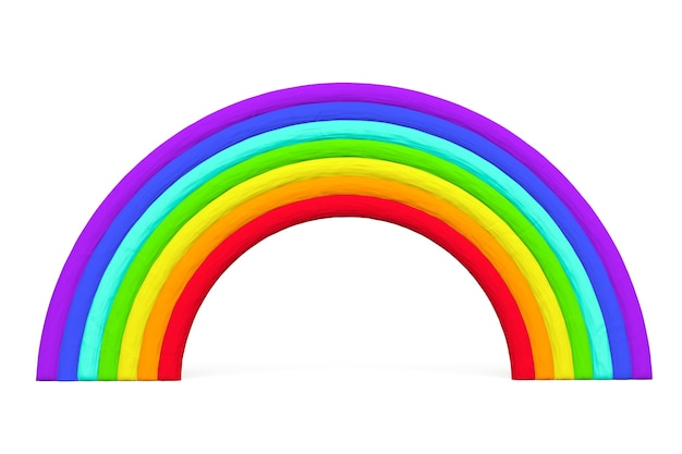 Colorful toy plasticine rainbow on a white background