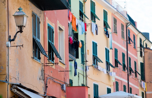 Colorful traditional Italian Ligurian houses